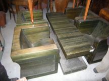 dřevěná sedací soupr. před opravou